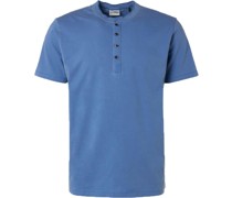 T-Shirt Knopf Blau