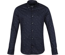 Hemd BD Blumen Dunkelblau