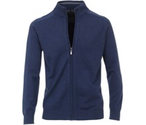 Strickjacke Zip Blau