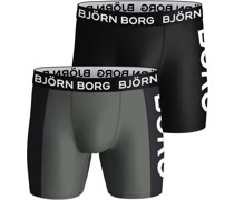 Björn Borg Performance Shorts 3er-Pack Schwarz Grün
