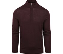 Merino Half Zip Pullover Bordeaux
