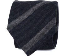 Krawatte Wool Blend Streifen Dunkelgrau