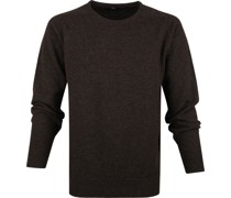 O-Auschnitt Pullover Lammwolle Dunkelbraun