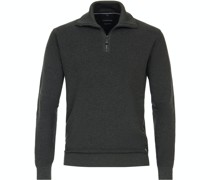 Half Zip Pullover Dunkelgrün