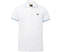 Polo Pique Druck Weiß