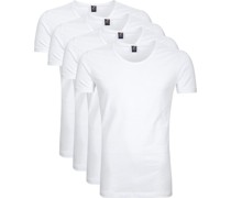 Passendes T-Shirt mit tiefem O-Ausschnitt Weiß Otaru Stretch 4er