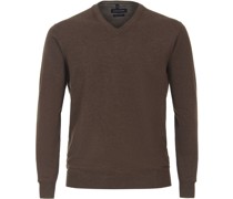 Pullover V-Ausschnitt Braun