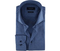 Knitted Jersey Hemd Blau