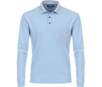 Long Sleeve Poloshirt Hellblau