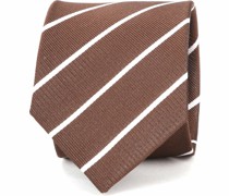 Krawatte Twill Streifen Braun