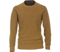 Pullover O-Halsausschnitt Melange Gelb