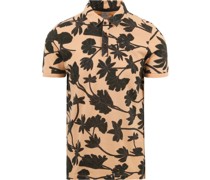 Gusseisen-Poloshirt Orange Blumen
