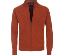 Strickjacke Zip Petrol Orange