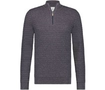 Half Zip Struktur Dunkelblau