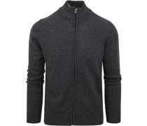 Strickjacke Wool Blend Anthrazit