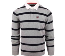 (NZA) Langarm Poloshirt Cheviot Grau