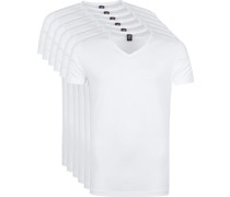 T-shirts Weiß V-Ausschnitt Vitasu 6 Pack