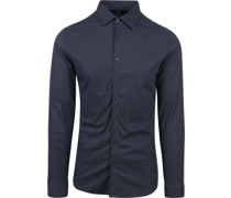 Hemd Kent Druck Blau