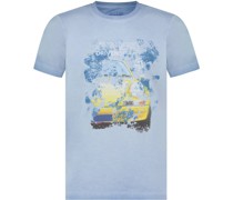 T-Shirt Druck Blau
