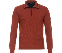 Halfzip Pullover Struktur Rot