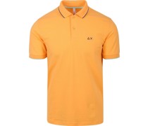 Poloshirt Small Stripe Collar Orange