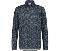 Hemd Druck Pflanze Navy