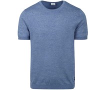 Knitted T-Shirt Melange Blau
