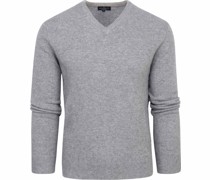 Pullover Wool V-Ausschnitt Grau