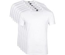 T-Shirts Weiß O-Ausschnitt - Modell Ota - 6er Pack