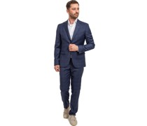 Suit Toulon Wolle Navy Check Royal Blau