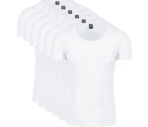 Otaru T-Shirt Breite Rundhalsausschnitt Weiß 6-Pack