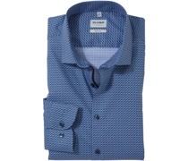 Hemd Level 5 Druck Mid Blau Extra Lange Ärmel
