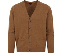 Pullover Lammwolle Strickjacke Braun