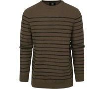 Sweater Streifen Dunkelgrün