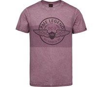 T-Shirt Druck Melange Violett