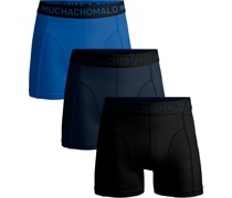 Boxershorts Einfach Blau Schwarz 3-Pack