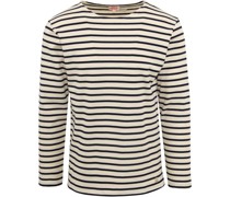 Houat Pullover Streifen Schwarz Ecru
