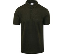 Poloshirt Leinen Dunkelgrün