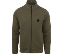 Strickjacke Strukturiert Dunkelgrün
