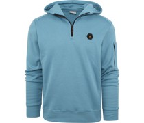 Half Zip Hoodie Blau