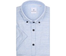 Short Sleeve Hemd Druck Blau
