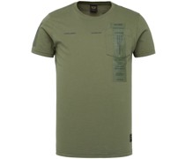 Jersey T-Shirt Brusttassche Grün