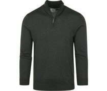 Half Zip Pullover Merino Dunkelgrün