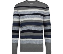 Jacquard Pullover Streifen Grau