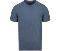 Slub T-Shirt Melange Blau