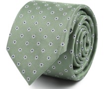 Krawatte Seide Mini Blumen Grün