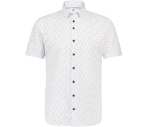 R2 Hemd Shortsleeve Druck Blau