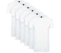Ota T-Shirt Rundhalsausschnitt Weiß 6-Pack