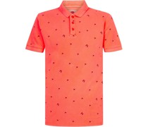 Polo Shirt Palmen Orange