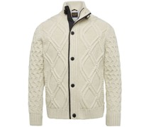 Knitted Jacke Wool Mix Off-White